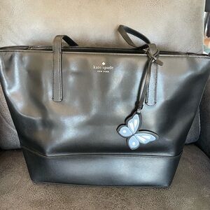 Kate Spade Black Tote with Butterfly Charm